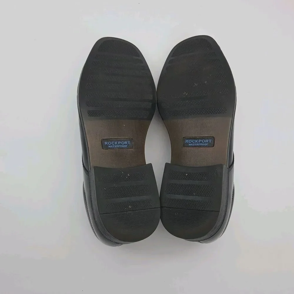 Rockport Shoe Oxford Dress Men Sz 10N Narrow Black Leather KineticAir Waterproof